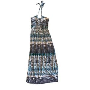 Vanity Maxi Dress M Womens Geometric Sleeveless Light Weight Summer‎ Spring